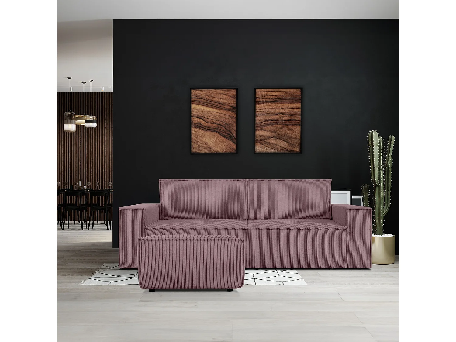 Pouf confortable pour le salon - Violet - NAPI