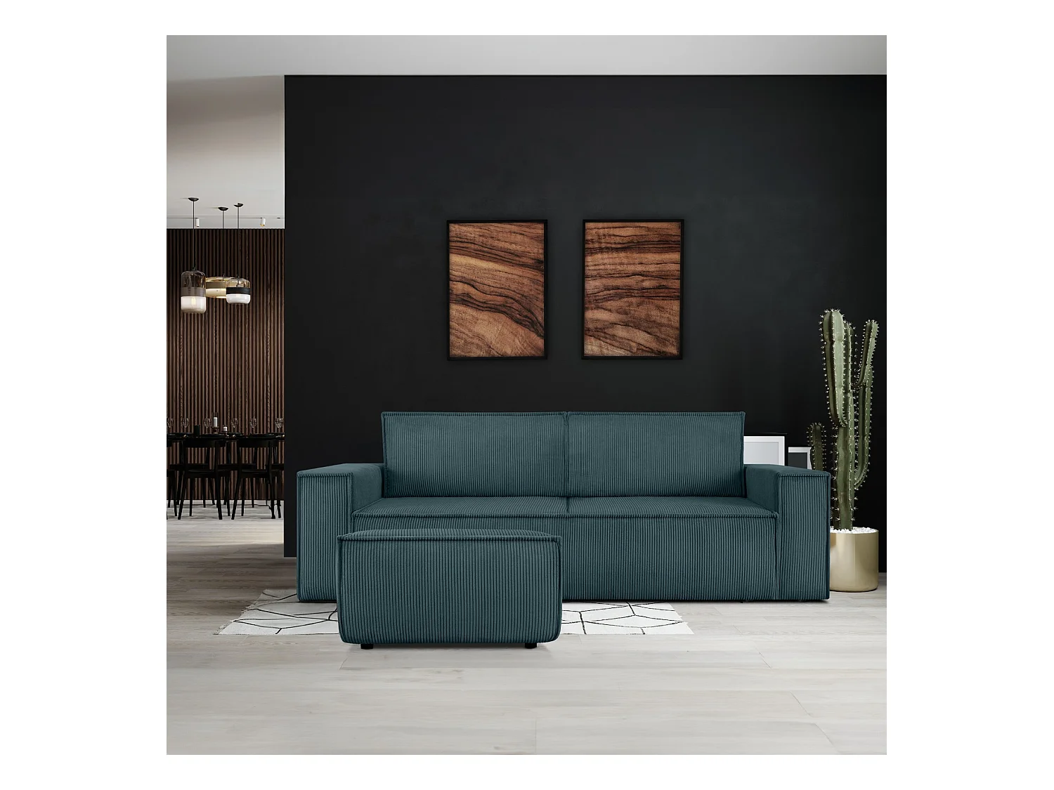 Pouf confortable pour le salon - Bleu - NAPI