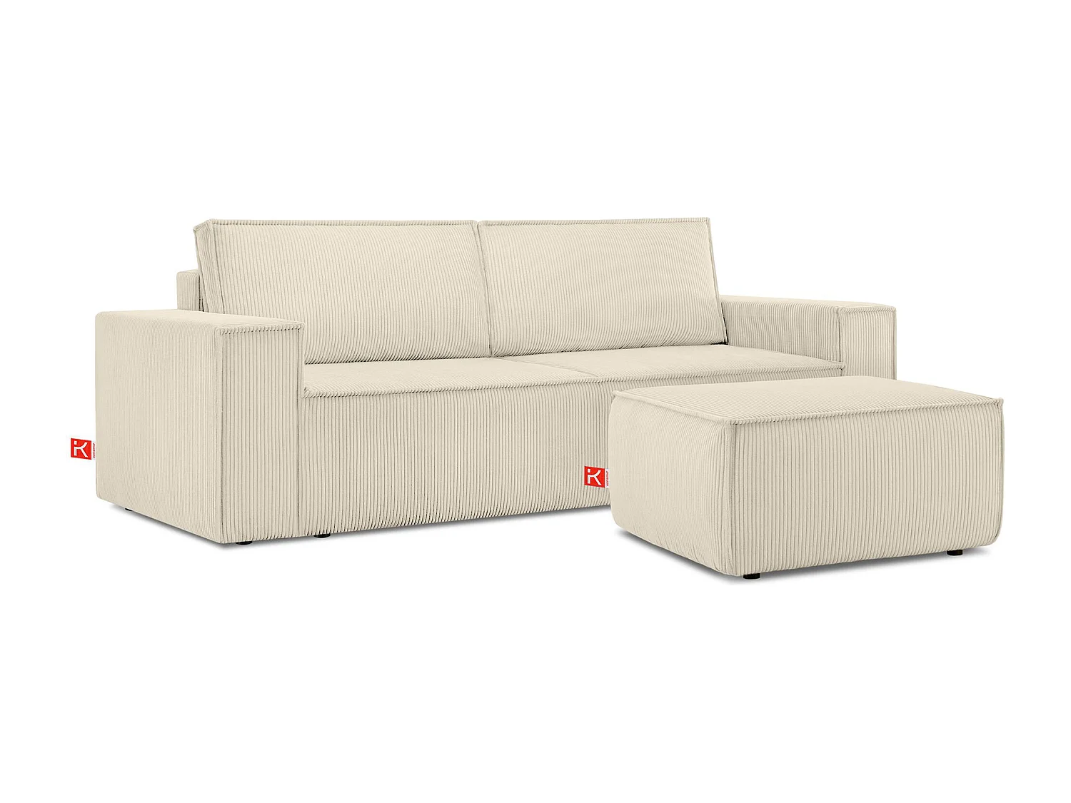 Pouf confortable pour le salon - creme - NAPI