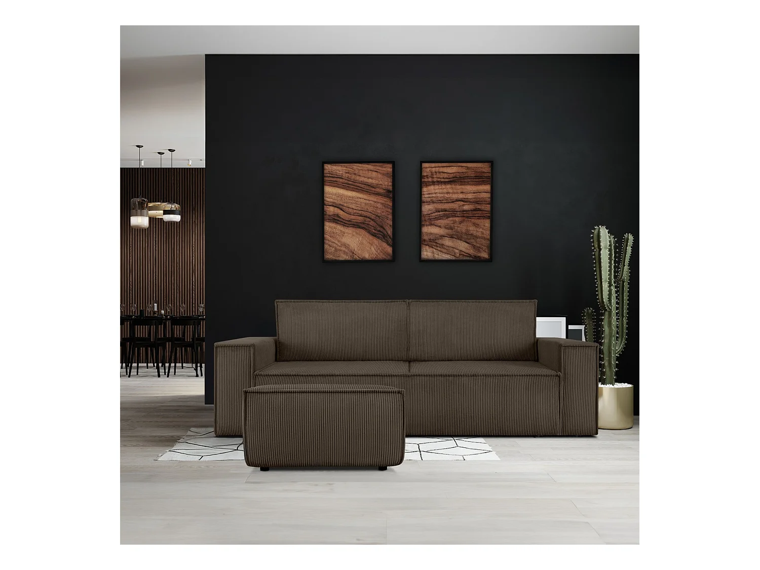 Pouf confortable pour le salon - Marron - NAPI