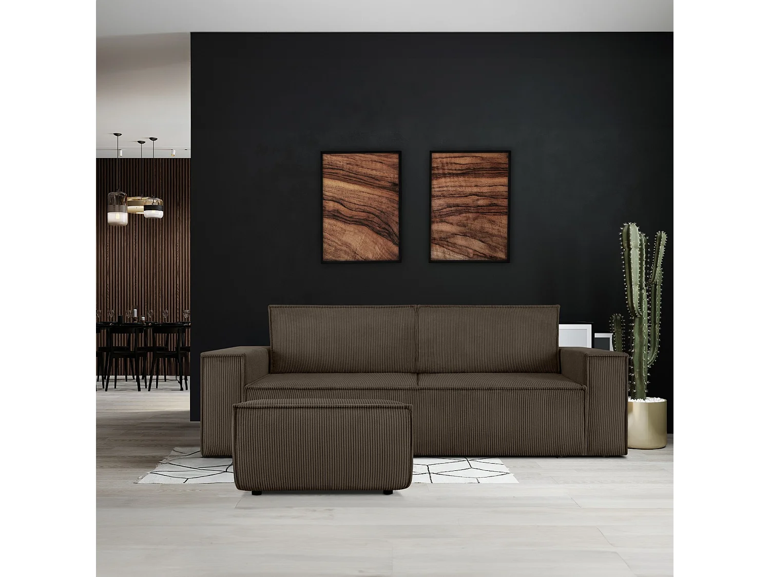 Pouf confortable pour le salon - Marron - NAPI