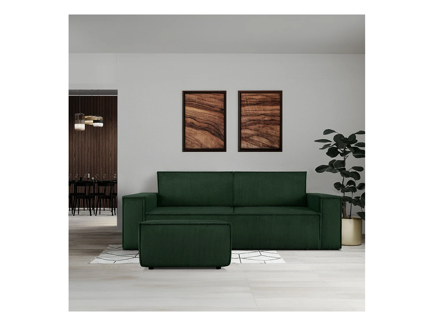 Pouf confortable pour le salon - Vert foncé - NAPI