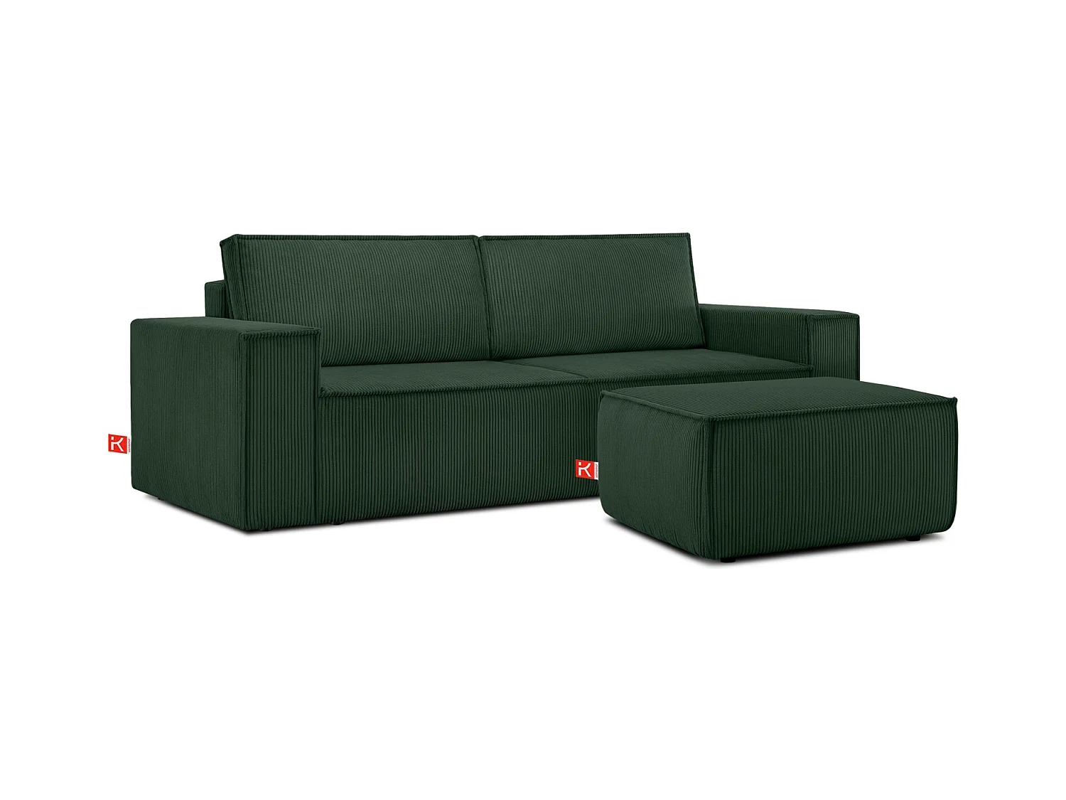 Pouf confortable pour le salon - Vert foncé - NAPI