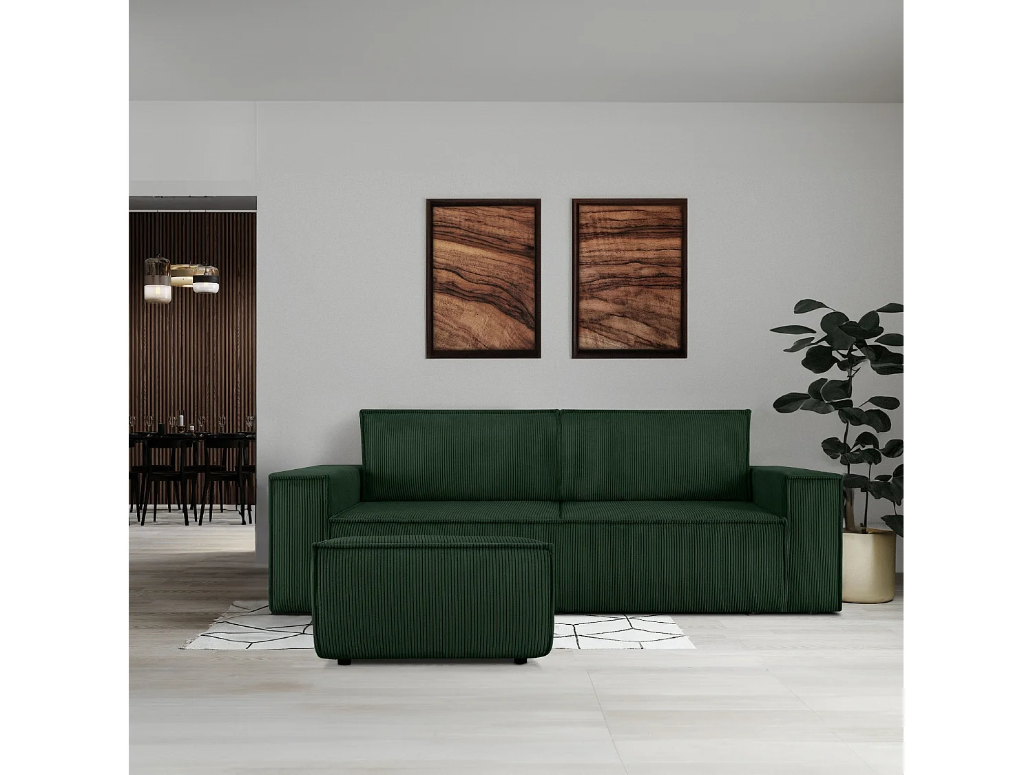 Pouf confortable pour le salon - Vert foncé - NAPI