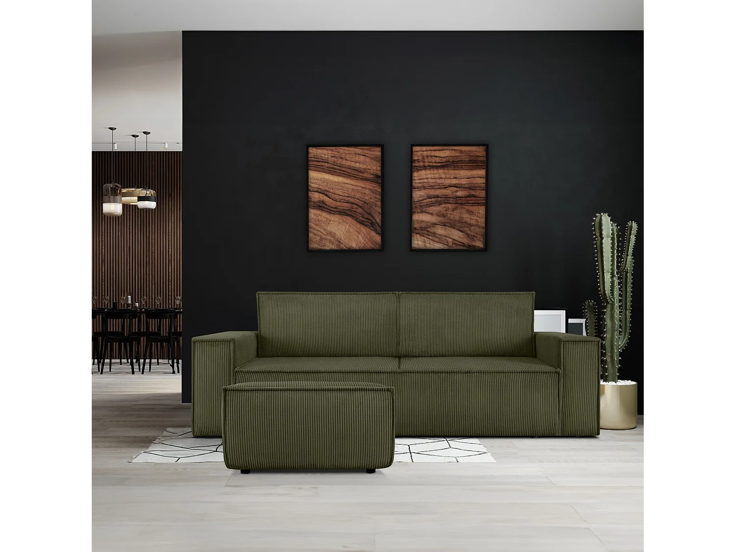 Pouf confortable pour le salon - Vert - NAPI