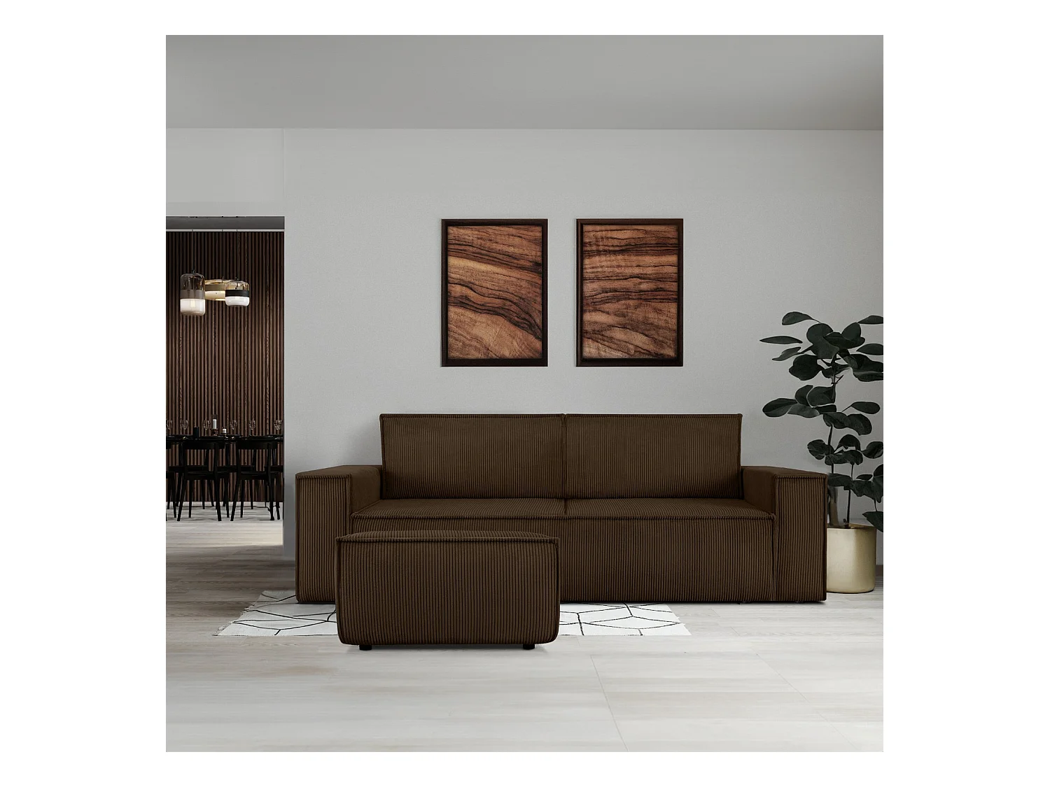 Pouf confortable pour le salon - Marron - NAPI