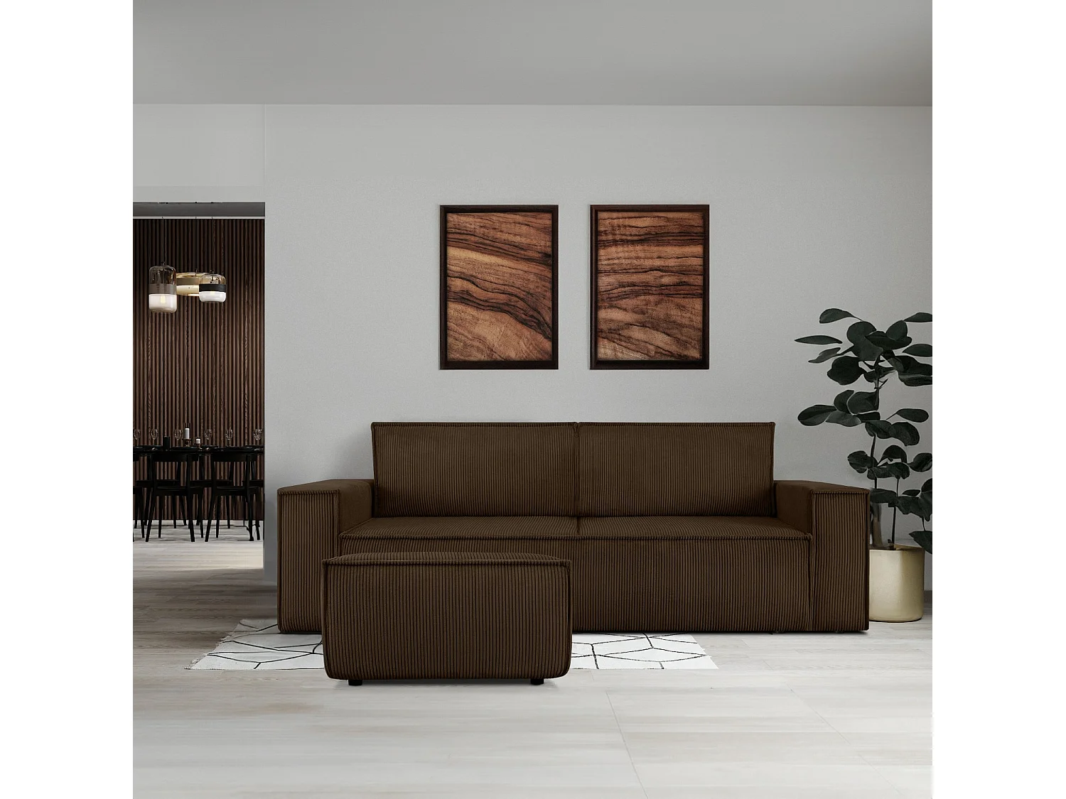 Pouf confortable pour le salon - Marron - NAPI