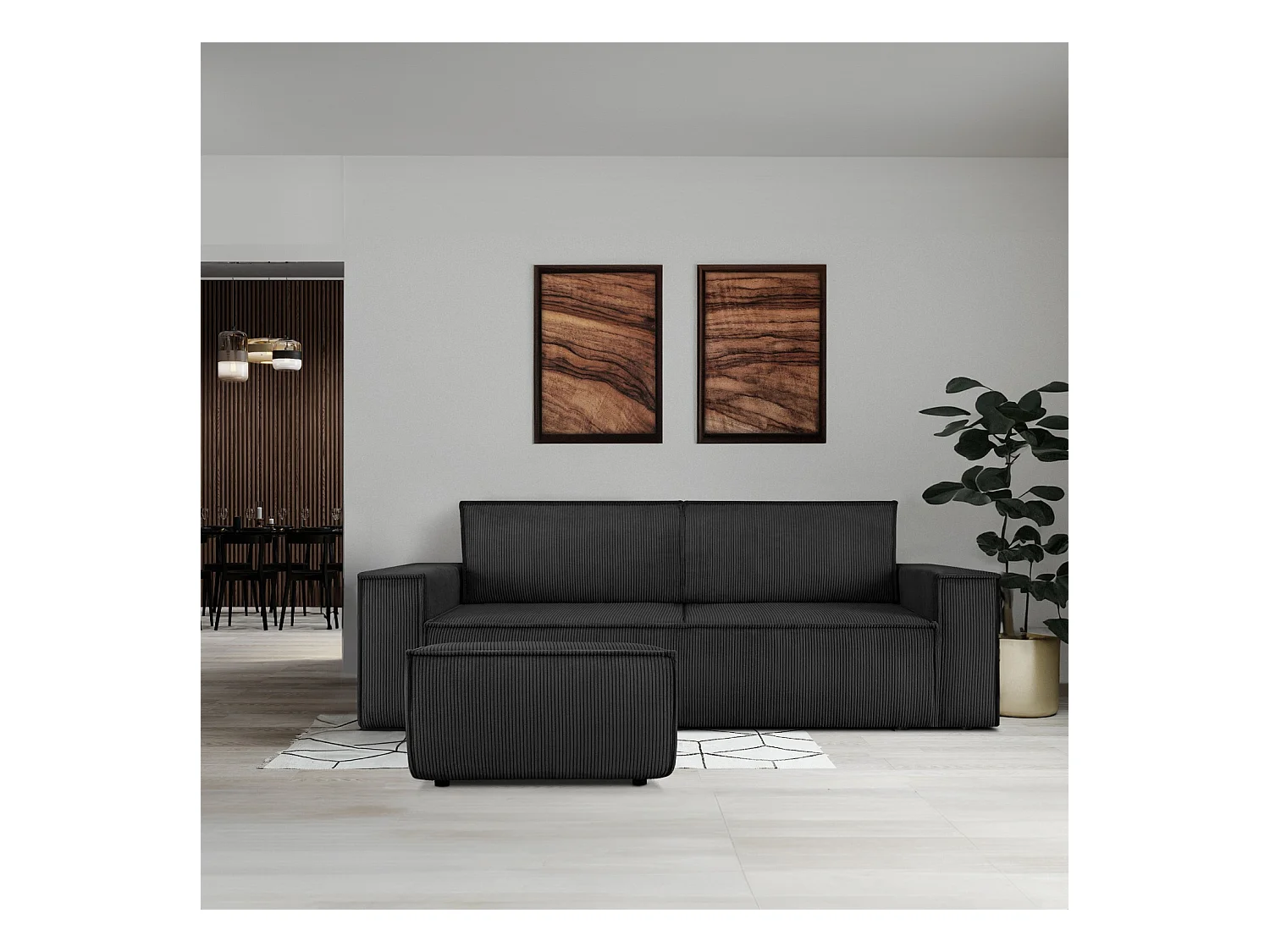 Pouf confortable pour le salon - Gris - NAPI