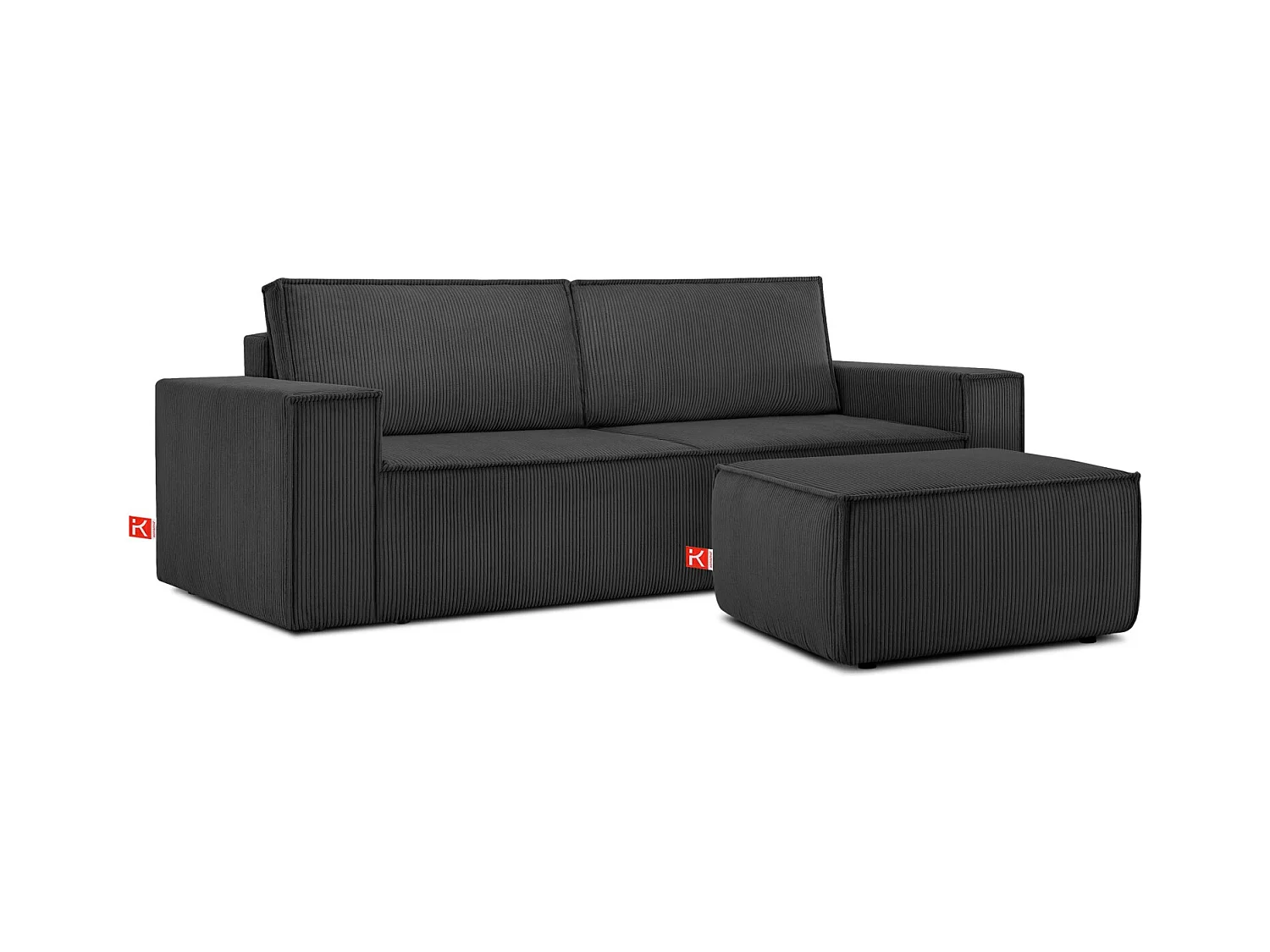 Pouf confortable pour le salon - Gris - NAPI