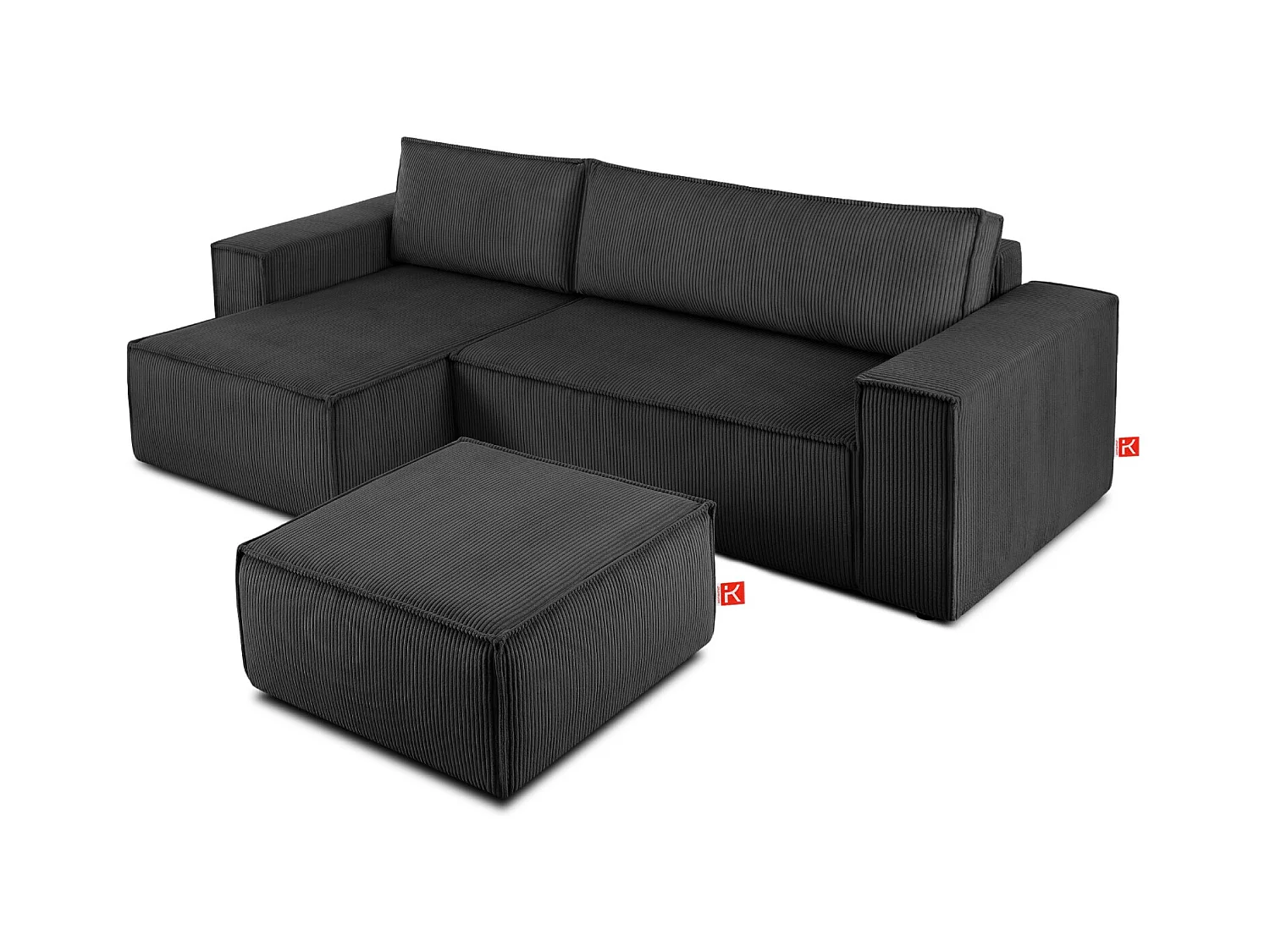 Pouf confortable pour le salon - Gris - NAPI