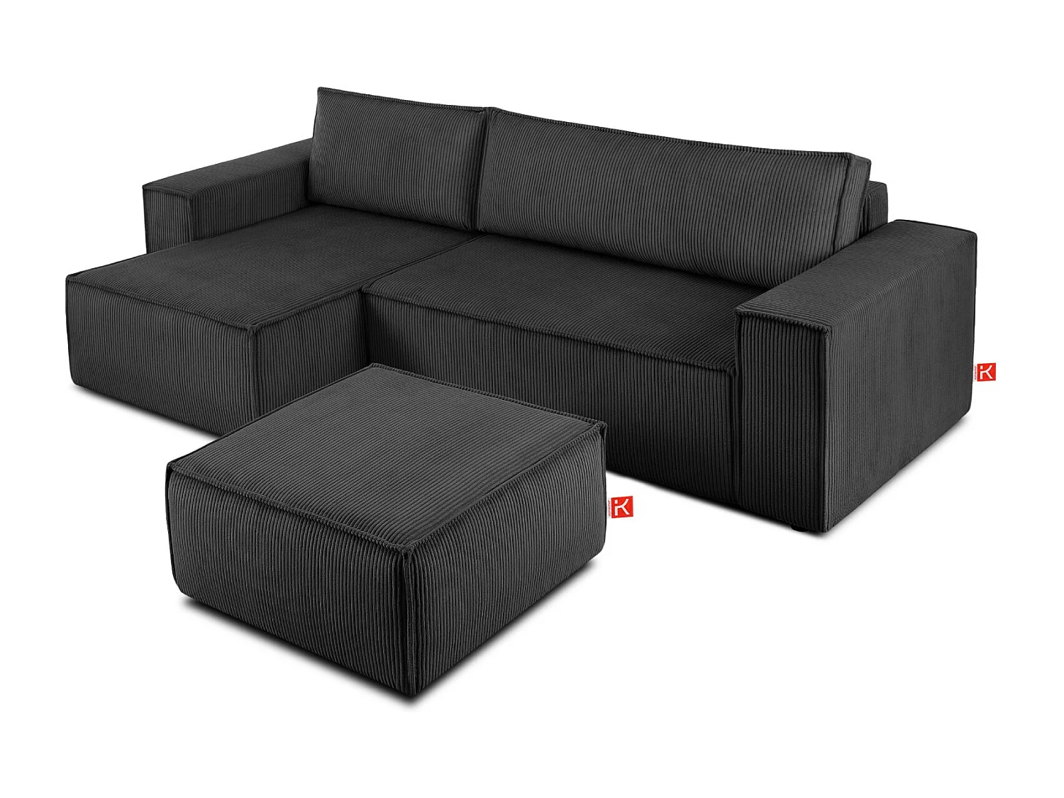 Pouf confortable pour le salon - Gris - NAPI