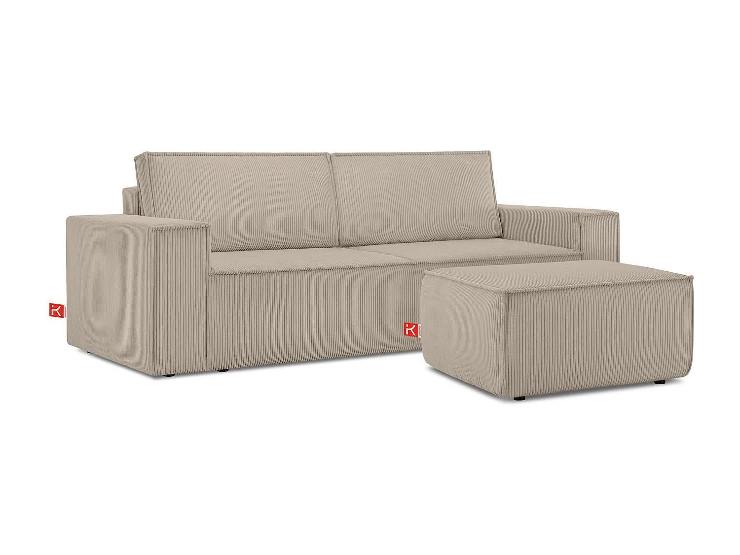 Pouf confortable pour le salon - beige - NAPI