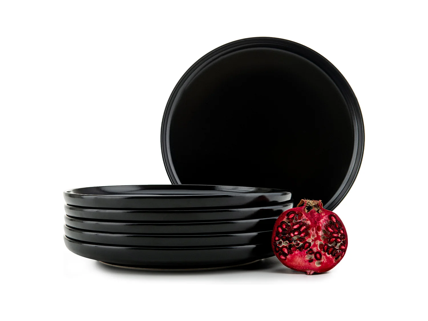 Set de assiete plates 6 personnes 6 pièces - Noir - VICTO