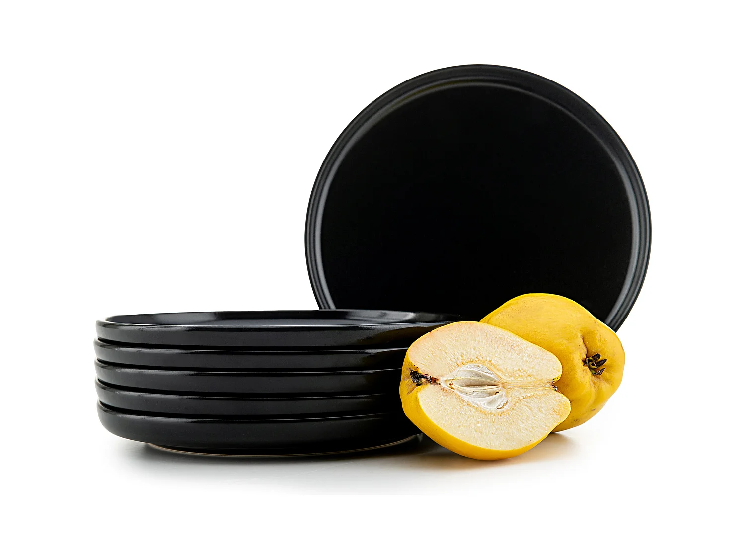 Set de assiettes à dessert 6 personnes 6 pièces - Noir - VICTO