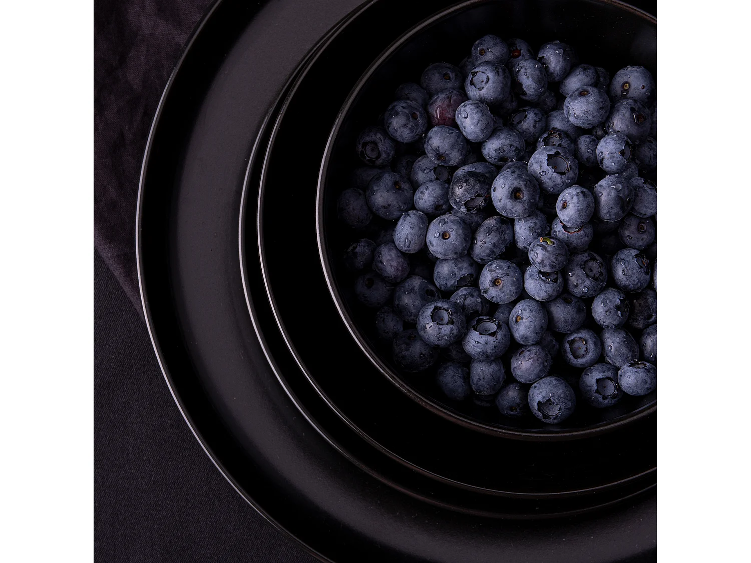 Set de assiettes à dessert 6 personnes 6 pièces - Noir - VICTO