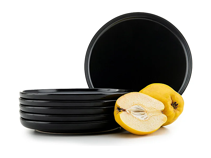 Set de assiettes à dessert 6 personnes 6 pièces - Noir - VICTO