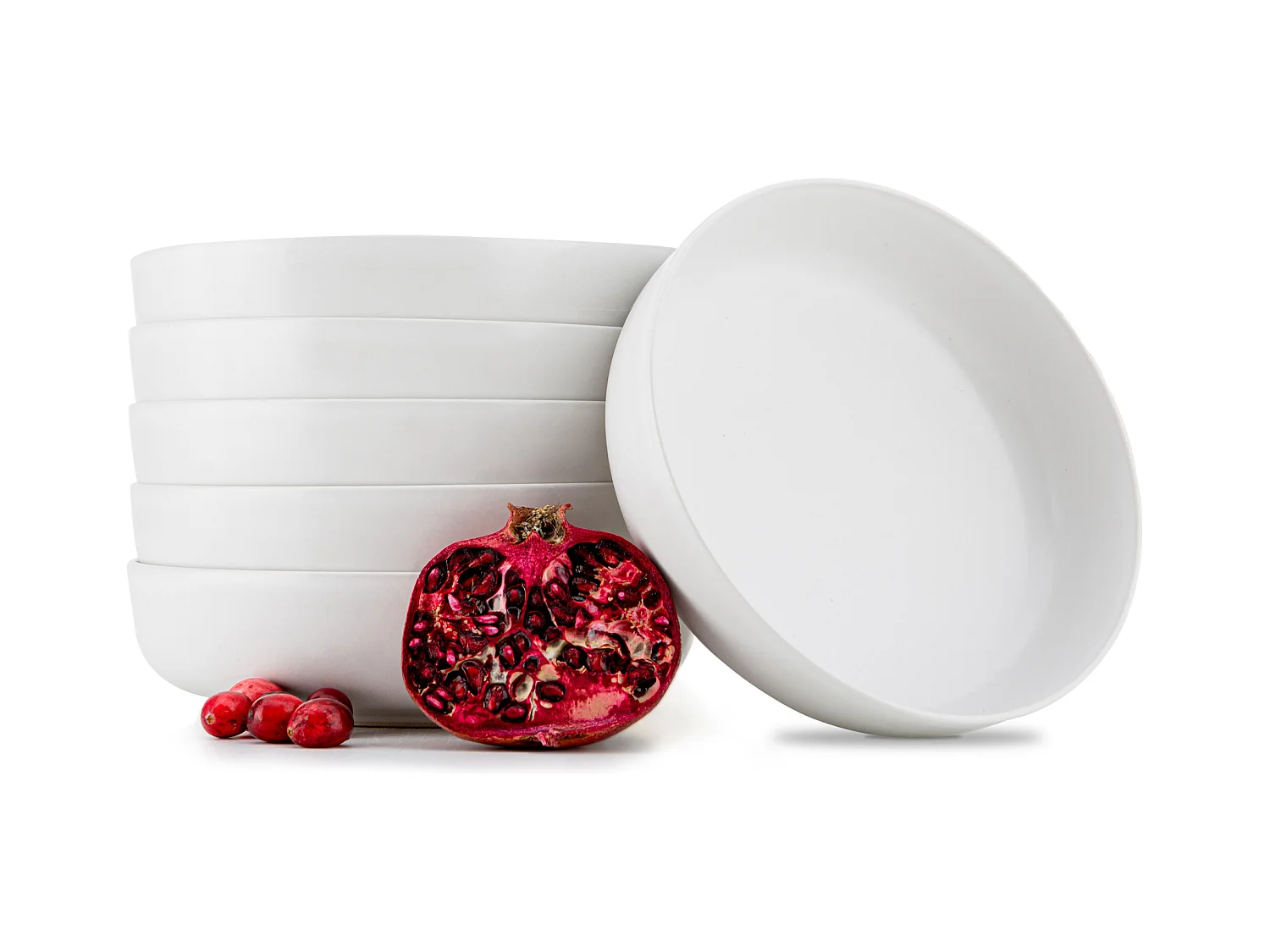 Set de assiettes creuses - 6 personnes 6 pièces - Blanc - VICTO