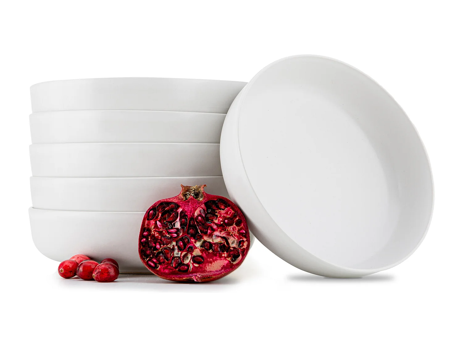 Set de assiettes creuses - 6 personnes 6 pièces - Blanc - VICTO