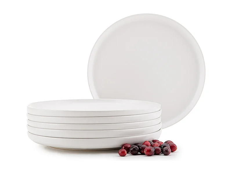 Set de assiete plates 6 personnes 6 pièces - Blanc - VICTO