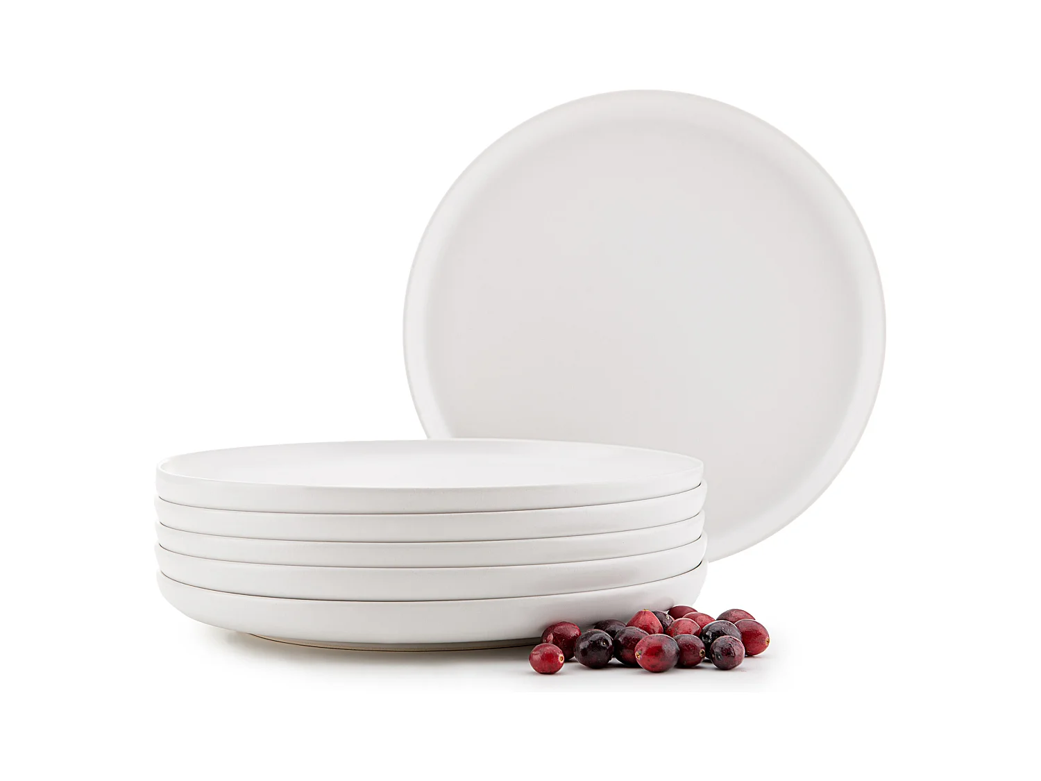Set de assiete plates 6 personnes 6 pièces - Blanc - VICTO
