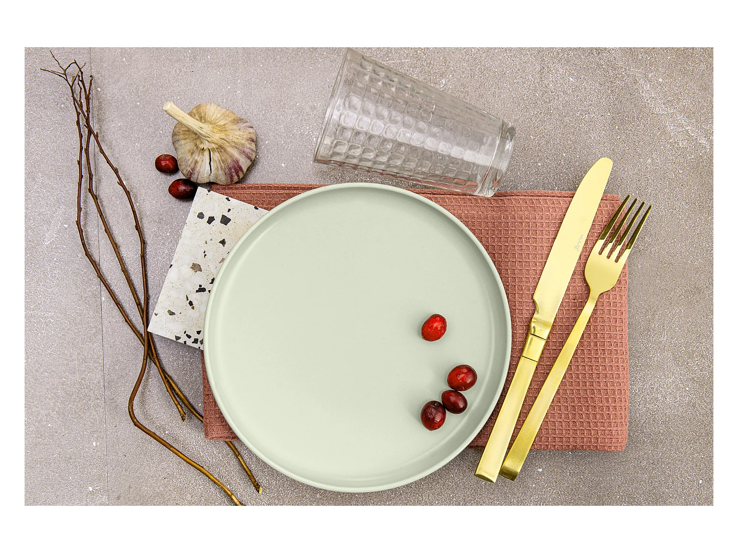 Set de assiettes à dessert 6 personnes 6 pièces - Beige - VICTO