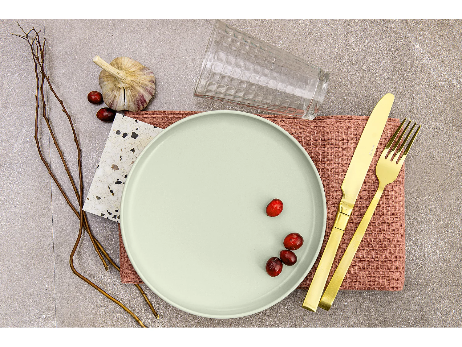 Set de assiettes à dessert 6 personnes 6 pièces - Beige - VICTO