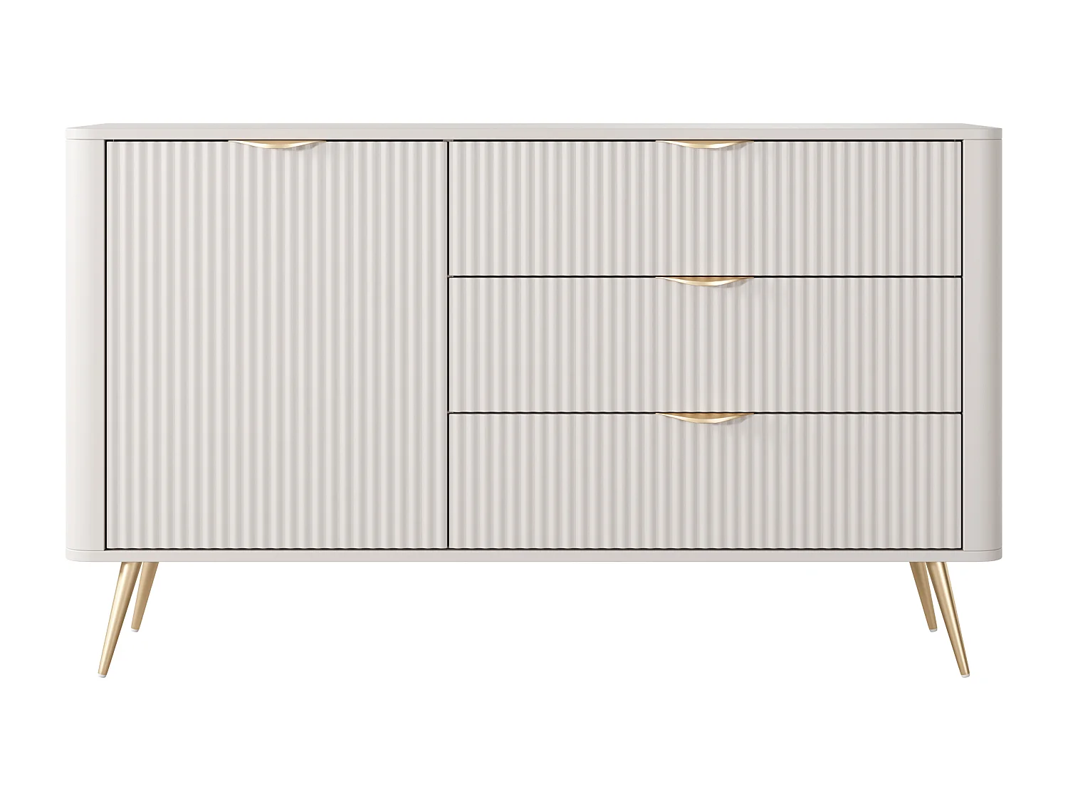 AX LIVING Buffet moderne beige avec tiroirs Vespasia 138,2 cm