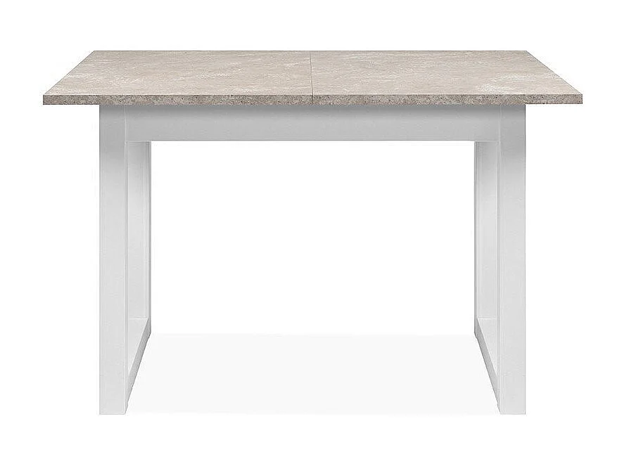 Rozkładany stół do jadalni w trawertynie i bieli L120-160 cm - HOUSTON