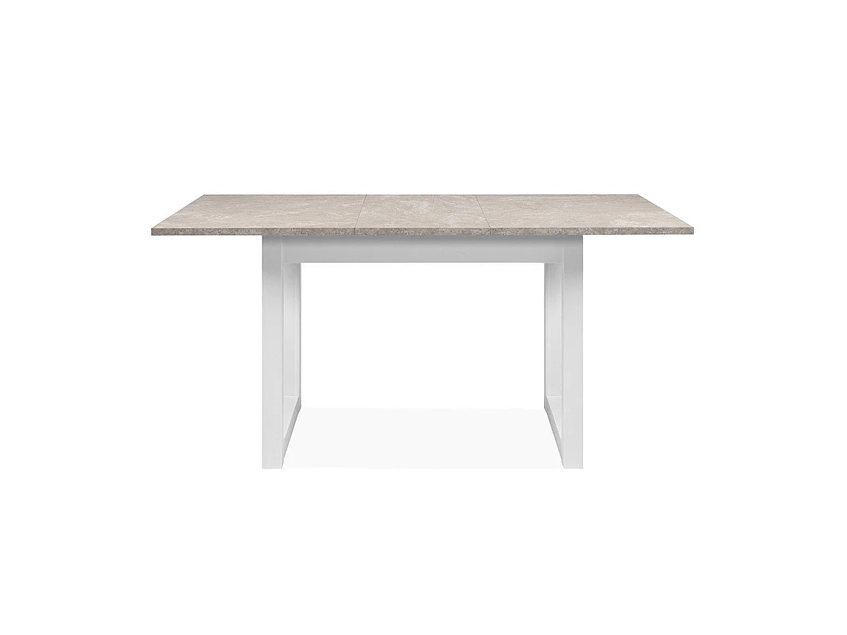 Rozkładany stół do jadalni w trawertynie i bieli L120-160 cm - HOUSTON