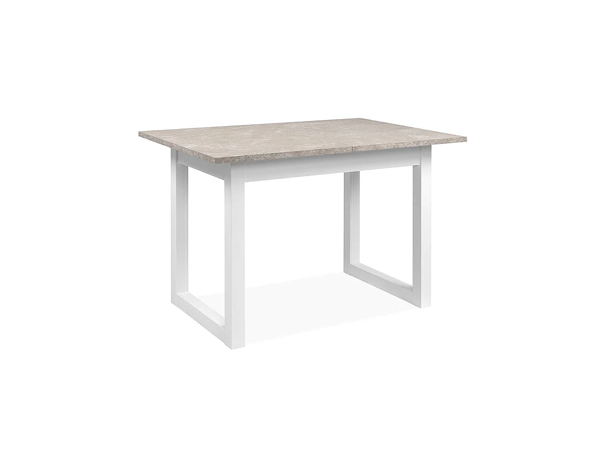Tavolo da pranzo allungabile - travertino e bianco L120-160 cm - HOUSTON