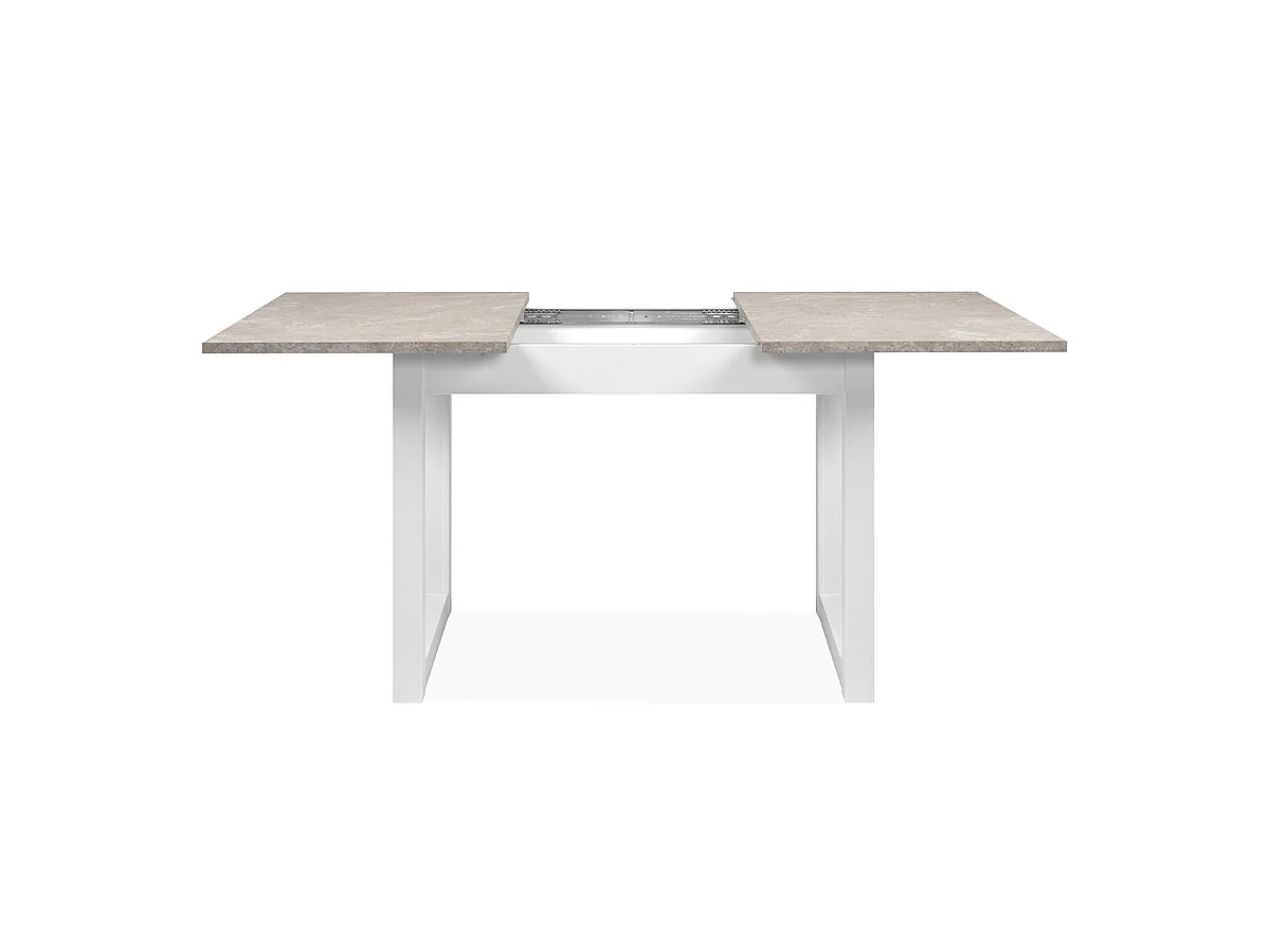 Tavolo da pranzo allungabile - travertino e bianco L120-160 cm - HOUSTON