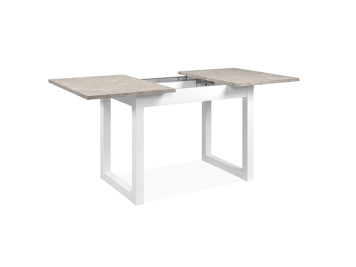Tavolo da pranzo allungabile - travertino e bianco L120-160 cm - HOUSTON
