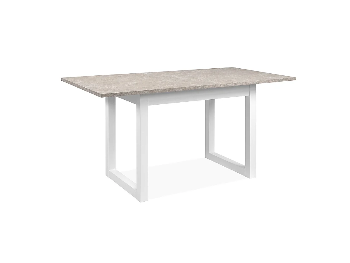 Tavolo da pranzo allungabile - travertino e bianco L120-160 cm - HOUSTON