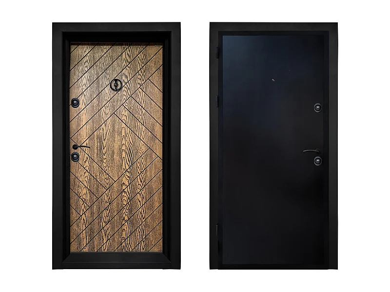 Porta blindata d’ingresso 90x200 rovere scuro PL69