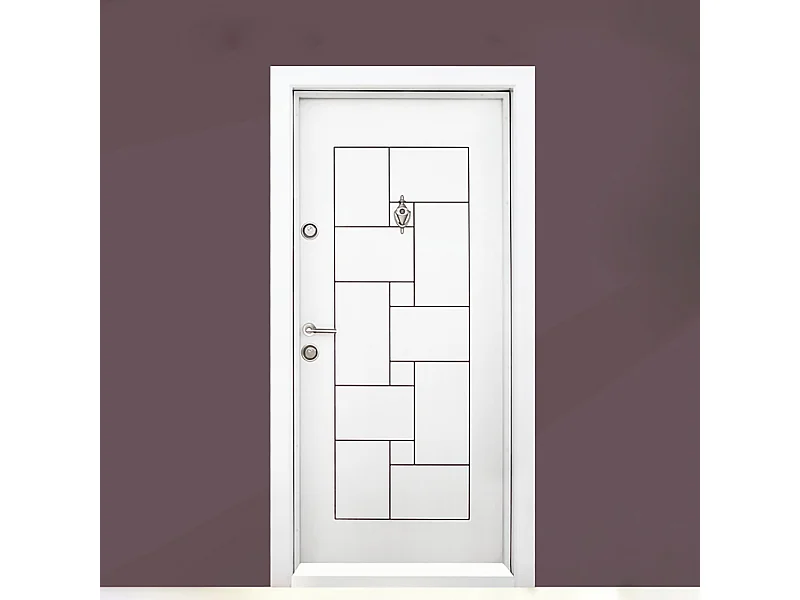 Porta blindata d'ingresso laminata con apertura interna sinistra PL2 92x200 bianco