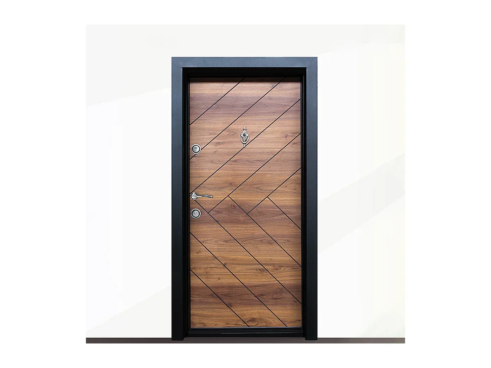 Porta blindata d’ingresso moderna rovere PL54 interna sinistra