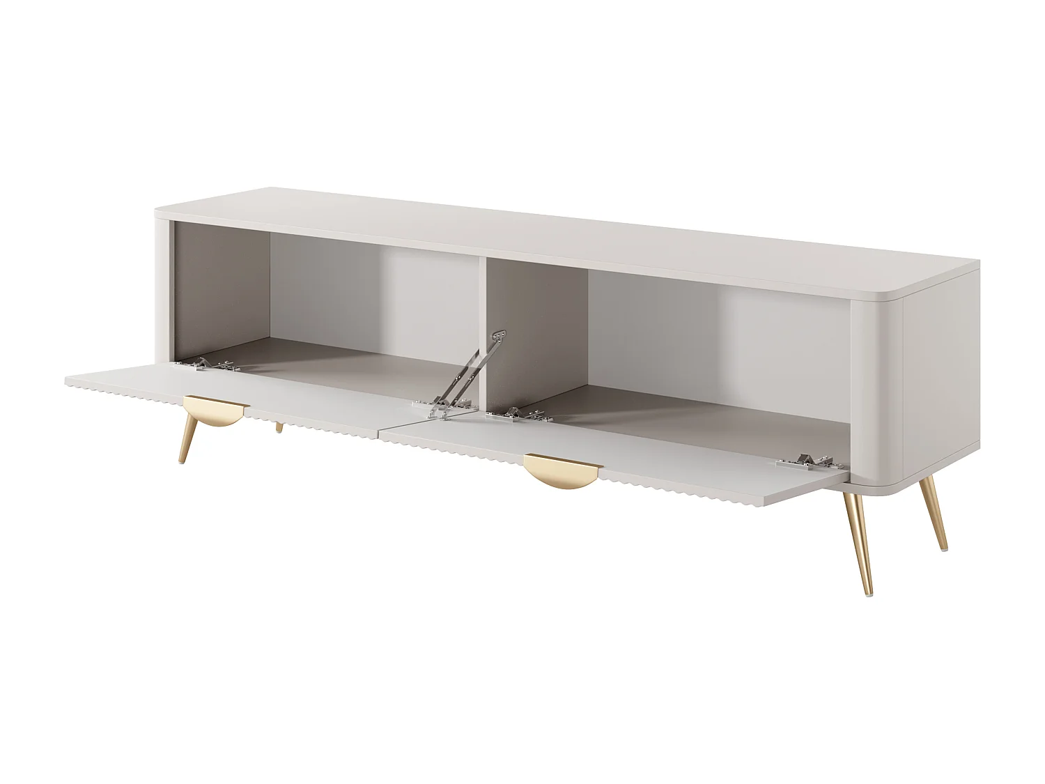 AX LIVING Meuble TV moderne beige Vespasia 163 cm avec rangement
