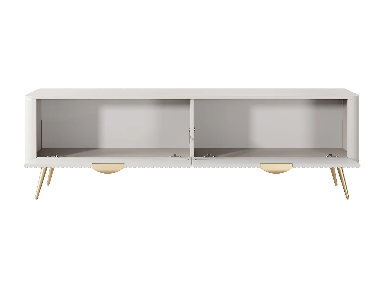 AX LIVING Meuble TV moderne beige Vespasia 163 cm avec rangement