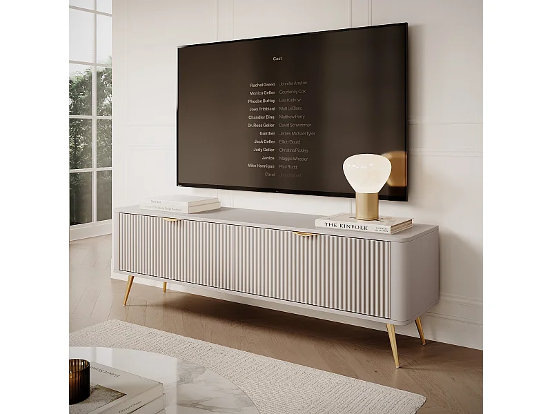 AX LIVING Moderner TV Sideboard Vespasia 163 2T –163cm Breite, Beige