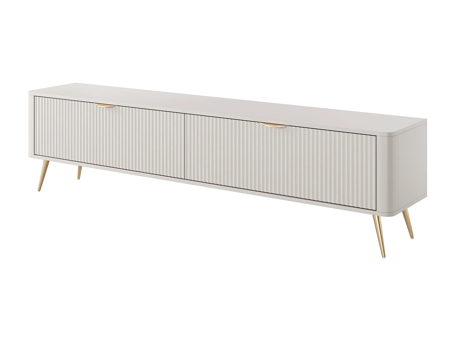 AX LIVING Meuble TV moderne beige Vespasia 200 cm avec rangement
