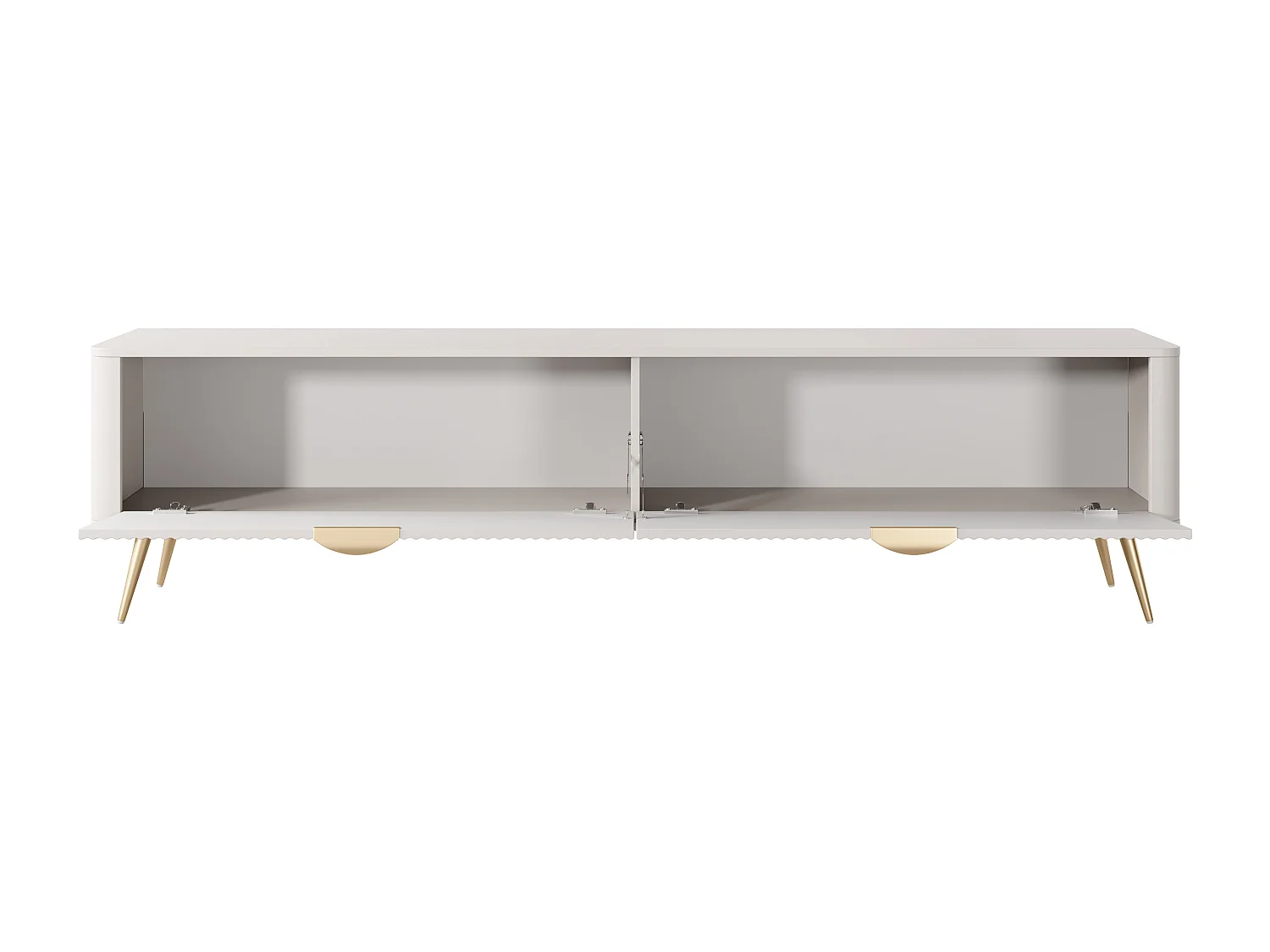 AX LIVING Meuble TV moderne beige Vespasia 200 cm avec rangement