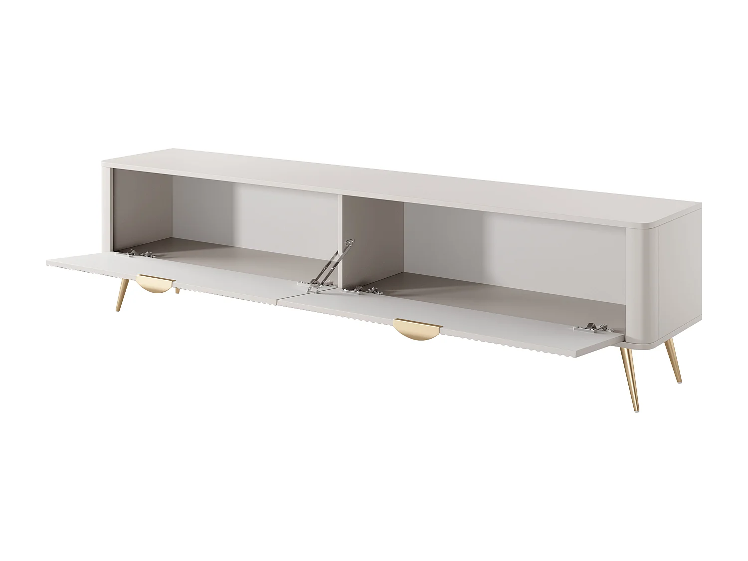 AX LIVING Meuble TV moderne beige Vespasia 200 cm avec rangement