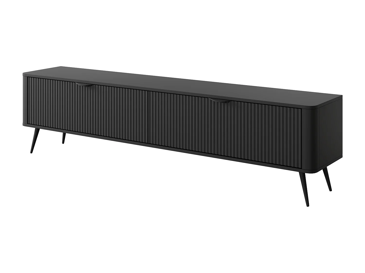 AX LIVING Meuble TV moderne noir mat Vespasia 200 cm avec rangement