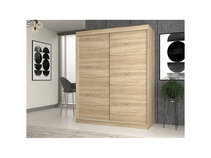Szafa Iga 160 | Dąb Sonoma |  160x61x200 cm | Drzwi przesuwne