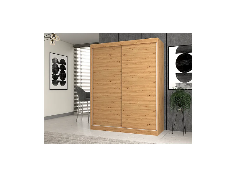 Szafa Iga 160 | Dąb Artisan | 160x61x200 cm | Drzwi przesuwne