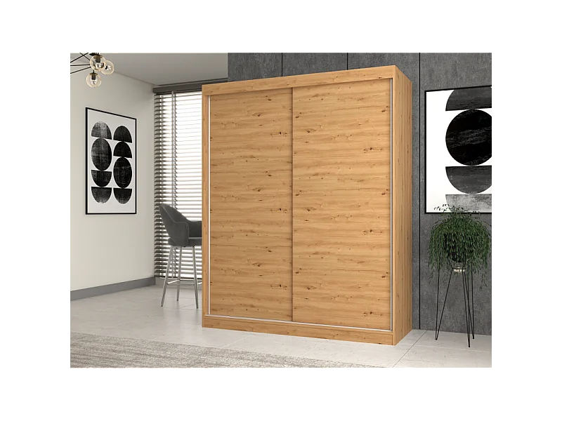 Szafa Iga 160 | Dąb Artisan | 160x61x200 cm | Drzwi przesuwne