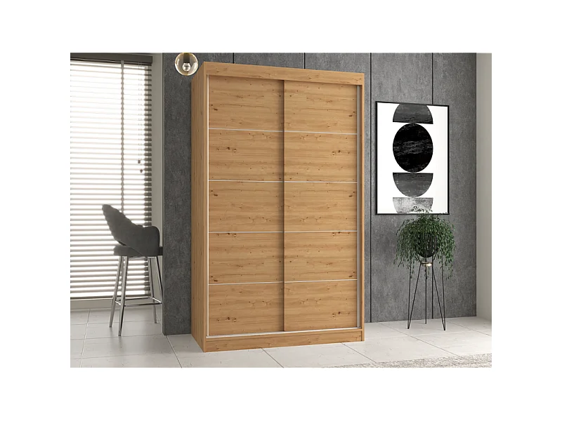 Szafa Iga 120| Dąb Artisan |120x61x200 cm | Szafa Przesuwna