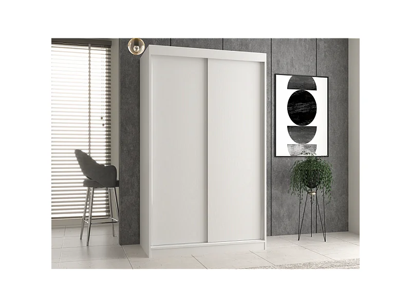 Szafa Iga 120 | Biała | 120x61x200 cm | Drzwi Przesuwne