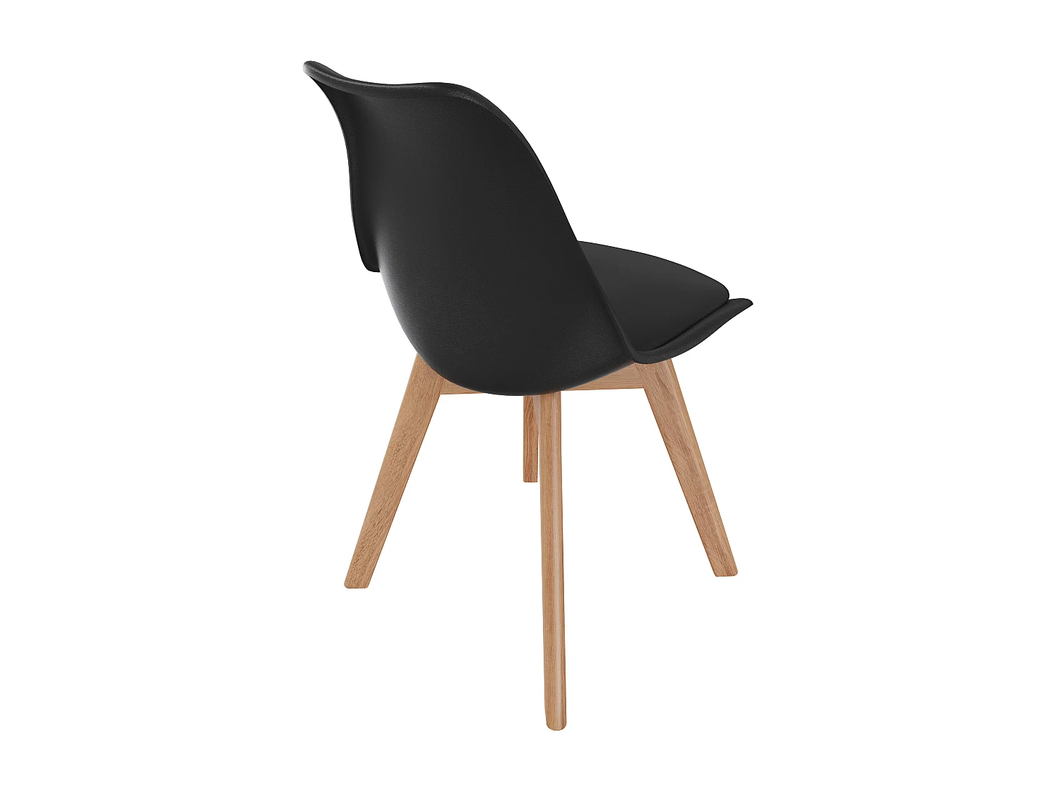 Set Di 4 Sedie Per Sala Da Pranzo Ufficio Con Gambe Faggio Legno Massello Massiccio Stile Nordico Scandinavo Seduta Imbottita Soggiorno Sala Nero