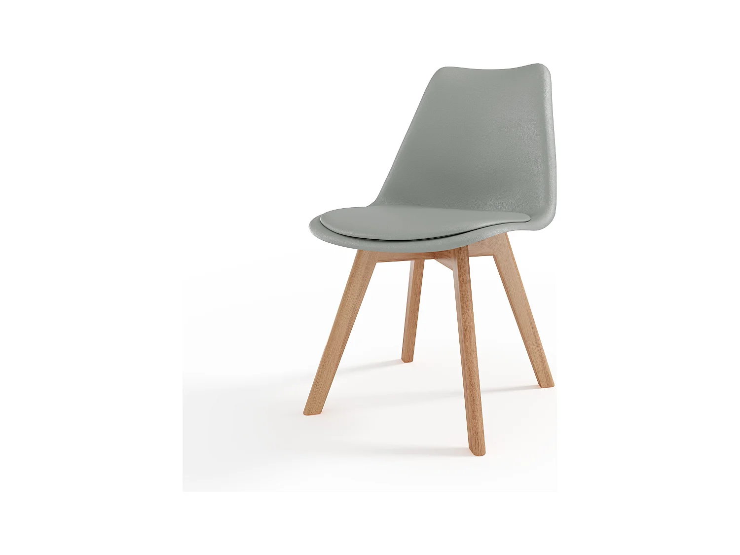 Set Di 4 Sedie Per Sala Da Pranzo Ufficio Con Gambe In Faggio Legno Massello Massiccio Stile Nordico Scandinavo Comoda Seduta Imbottita Ideale Per Soggiorno Grigio